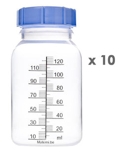 Materni (Home) herbruikbare moedermelk bewaarflesjes inclusief dop t.b.v. borstvoeding.  (50, 80, 120 of 240 ml) - 10 stuks