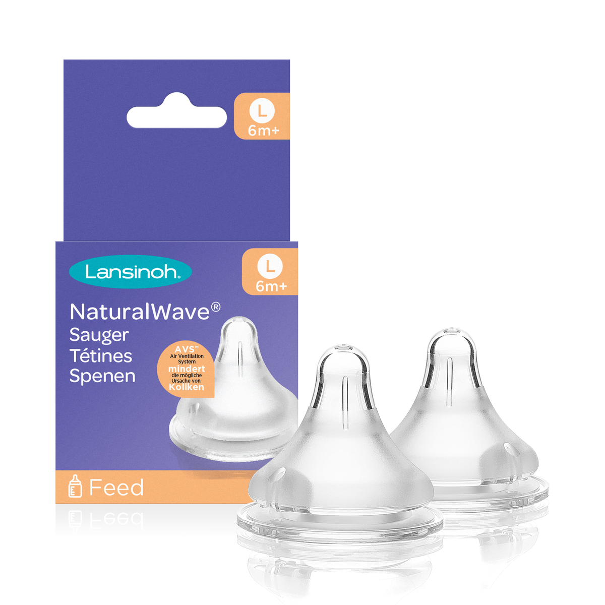 Lansinoh Natural Wave Speen (Slow-, Medium- en Fast Flow) - 2 stuks