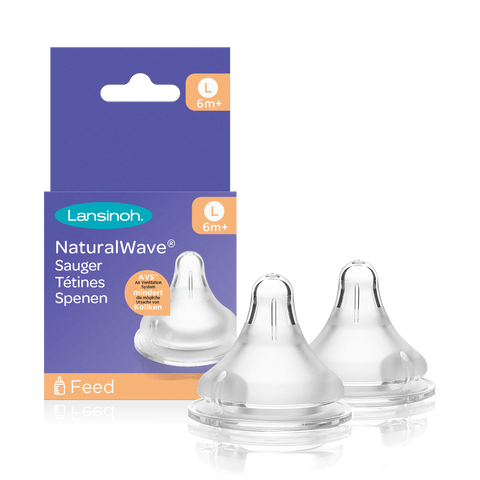 Lansinoh Natural Wave Speen (Slow-, Medium- en Fast Flow) - 2 stuks