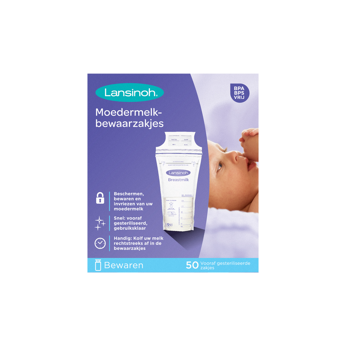 Lansinoh Moedermelk Opslag Zakken, 50 Graaf Handige Melk Zakken Voor Borstvoeding 2173313754