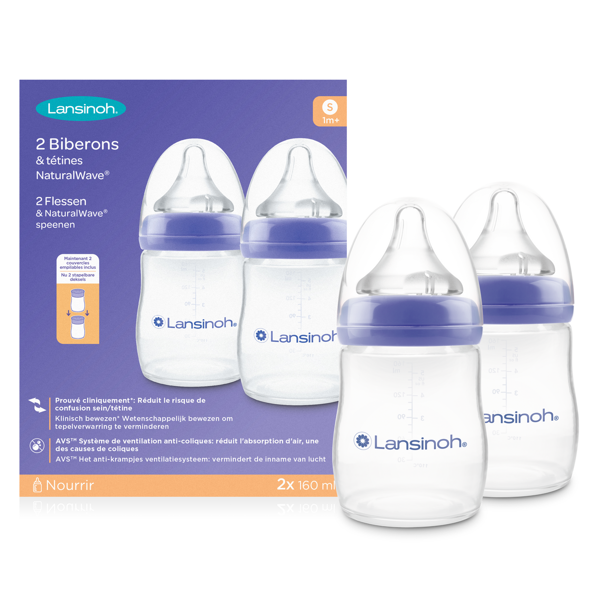 Lansinoh 2 stuks 160 ml Natural Wave Flesjes