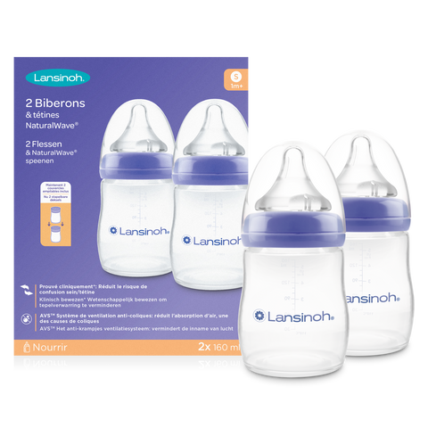 Lansinoh 2 stuks 160 ml Natural Wave Flesjes