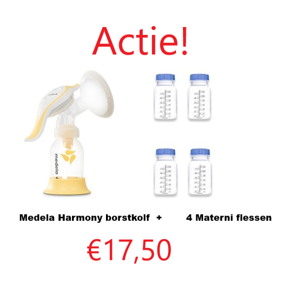 Medela harmony borstkolf + 4 materni flessen